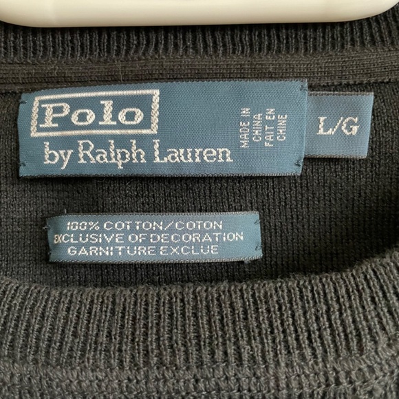 Polo by Ralph Lauren Crewneck Fleece Sweatshirt with V-inset. - Picture 3 of 6